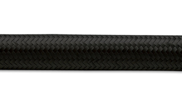 Vibrant -6 AN Black Nylon Braided Flex Hose (2 foot roll)