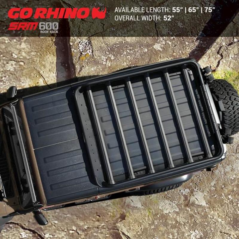 Go Rhino SRM 600 Basket Style Roof Rack 55in. - Tex. Blk