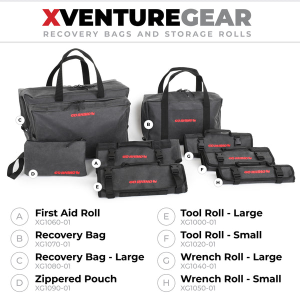 Go Rhino XVenture Gear Recovery Bag (7.5x11.5x18in. Closed) 12oz Waxed Canvas - Black