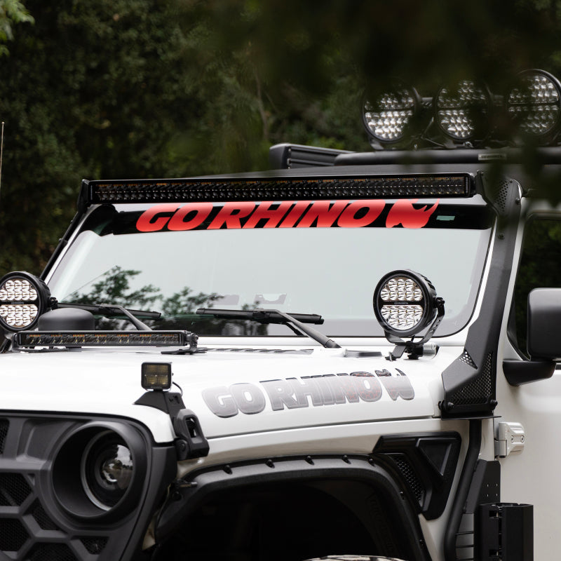 Go Rhino Universal Blackout Combo Series 50in Double Row LED Light Bar w/ Amber Lighting - Black