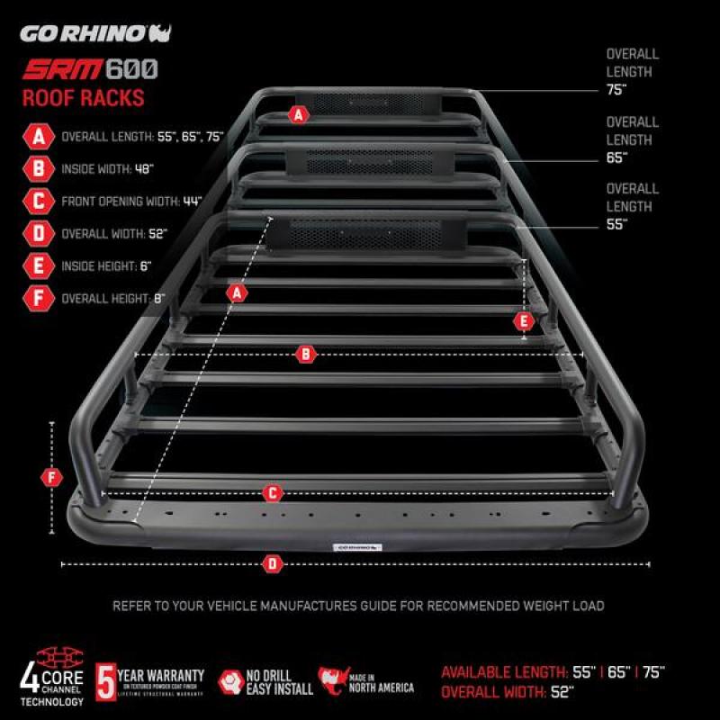 Go Rhino SRM600 Series Tubular Rack - 75in